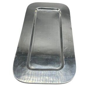 pewter rectangle tray lip old town imports centerpiece made Mexico signed READ